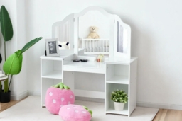 Kids Dressing Table with Removable Mirror & Storage Shelves - thumbnail 4