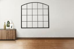 Black Industrial Arch Wall Mirror with Metal Frame - thumbnail 2