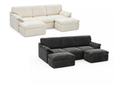 Spacious 5-Seater U-Shaped Modular Cloud Sofa with Deep Cushions