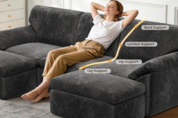 Spacious 5-Seater U-Shaped Modular Cloud Sofa with Deep Cushions - thumbnail 4