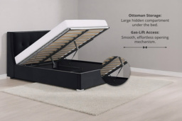 Artemis King Size Velvet-Finish Ottoman Bed with Cushioned Headboard - thumbnail 4
