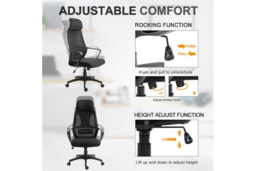 Vinsetto Ergonomic Mesh Office Chair - Adjustable Height Black Desk Chair - thumbnail 8