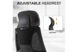 Vinsetto Ergonomic Mesh Office Chair - Adjustable Height Black Desk Chair - thumbnail 3