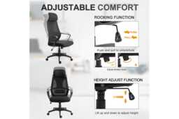Vinsetto Ergonomic Mesh Office Chair - Adjustable Height Black Desk Chair - thumbnail 4