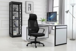 Vinsetto Ergonomic Mesh Office Chair - Adjustable Height Black Desk Chair - thumbnail 2