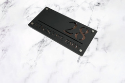 Deluxe Laser Cut Door Plaque - Modern Mirror Finish Custom House Sign (15x29cm, 9 Styles) - thumbnail 3