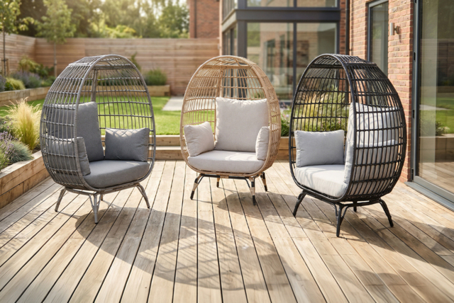 Rattan Egg Chair with Cushions for Indoor or Outdoor Relaxation - image 1