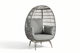Rattan Egg Chair with Cushions for Indoor or Outdoor Relaxation - thumbnail 3