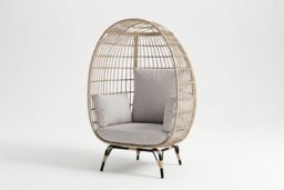 Rattan Egg Chair with Cushions for Indoor or Outdoor Relaxation - thumbnail 4