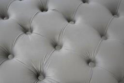 Grey Buttoned Velvet Ottoman Footstool with Sturdy Gourd-Shaped Legs - thumbnail 4