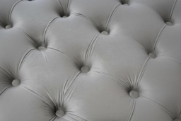 Grey Buttoned Velvet Ottoman Footstool with Sturdy Gourd-Shaped Legs - thumbnail 8