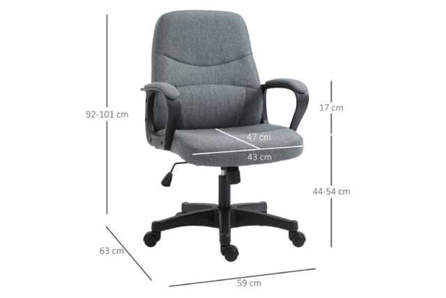 Vinsetto Ergonomic Massager Deluxe Office Chair - Grey Linen, Adjustable Height, Lumbar Massage - image 1