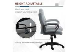 Vinsetto Ergonomic Massager Deluxe Office Chair - Grey Linen, Adjustable Height, Lumbar Massage - thumbnail 4