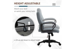 Vinsetto Ergonomic Massager Deluxe Office Chair - Grey Linen, Adjustable Height, Lumbar Massage - thumbnail 8