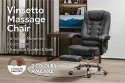 Vinsetto Microfibre Reclining Massage Sofa Chair - Heated, Modern 1-Seater Recliner - thumbnail 6