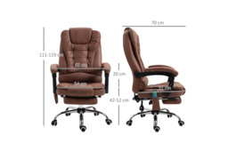 Vinsetto Microfibre Reclining Massage Sofa Chair - Heated, Modern 1-Seater Recliner - thumbnail 3