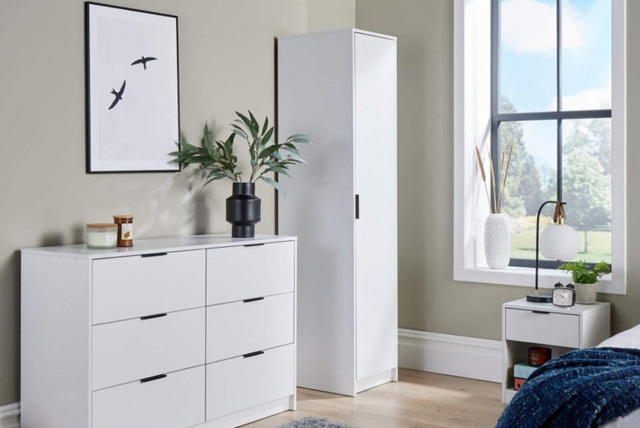 Phoenix Contemporary Single Door Oak Effect Wardrobe - Space-Saving Bedroom Storage, 4 Colours - image 1