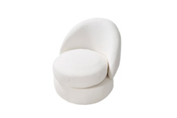 Chic Upholstered Swivel Chair - White Fleece Design