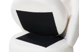 Chic Upholstered Swivel Chair - White Fleece Design - thumbnail 3