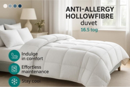 Anti-Allergy Hollowfibre Duvet 16.5 tog in Multiple Sizes - thumbnail 6