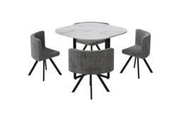 Marble-Effect Dining Table Set with 4 Chairs - thumbnail 5