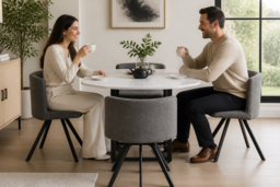 Marble-Effect Dining Table Set with 4 Chairs - thumbnail 6