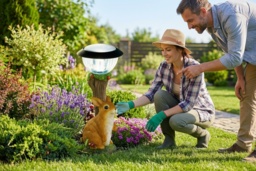 Solar LED Animal Garden Lights - Waterproof Outdoor Pathway Ornaments (Rabbit, Dog, Cat) - Solar Powered - thumbnail 2