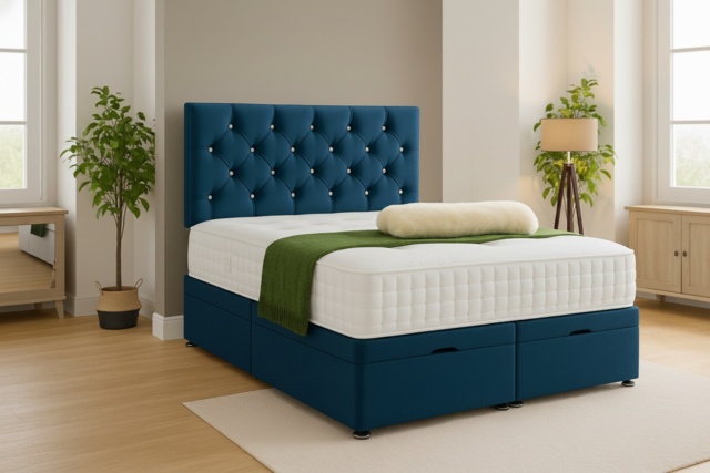 Chesterfield Divan Bed with Headboard - 8 Colours & 6 Sizes! - image 1