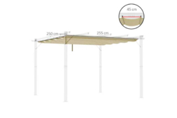 3x3m Weather-Resistant Polyester Pergola Canopy Replacement - Retractable Roof Cover for Outsunny Garden Gazebos - thumbnail 7