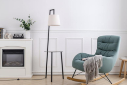 2-in-1 Nordic Metal Tray Table with Linen Floor Lamp - thumbnail 7