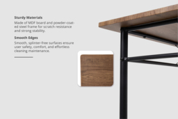 Oak & Black Dining Table Set with 4 Chairs - thumbnail 3
