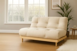 PRICE DROP! Luxury Deep-Filled Fabric Sofa Bed - Modern Pine Frame Futon, Space-Saving Convertible, Multiple Sizes & Colours - thumbnail 1