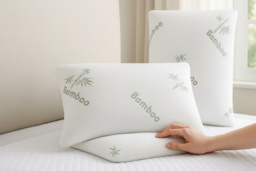 Bamboo Memory Foam Pillow - Orthopaedic Support, Anti-Bacterial, Standard Size - thumbnail 1