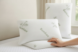 Bamboo Memory Foam Pillow - Orthopaedic Support, Anti-Bacterial, Standard Size - thumbnail 6