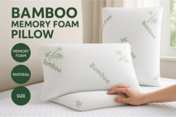 Bamboo Memory Foam Pillow - Orthopaedic Support, Anti-Bacterial, Standard Size - thumbnail 6