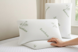 Bamboo Memory Foam Pillow - Orthopaedic Support, Anti-Bacterial, Standard Size - thumbnail 5
