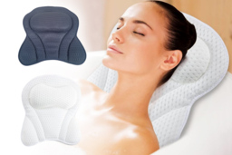4D Ergonomic Mesh Bath Pillow - Quick-Dry, Breathable Support for Neck & Back - White or Grey - thumbnail 2