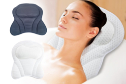 4D Ergonomic Mesh Bath Pillow - Quick-Dry, Breathable Support for Neck & Back - White or Grey - thumbnail 6