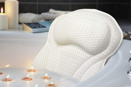 4D Ergonomic Mesh Bath Pillow - Quick-Dry, Breathable Support for Neck & Back - White or Grey - thumbnail 7