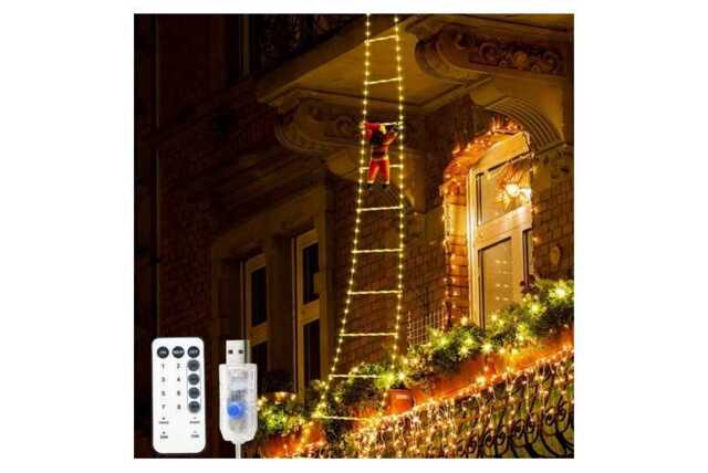 LED Santa Climbing Ladder Lights - Pre-Lit Festive Christmas Decoration for Indoors & Outdoors, 5000lm, Dimmable - image 1