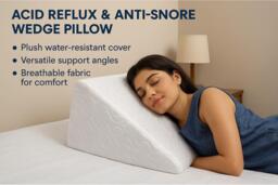 Acid Reflux & Anti-Snore Wedge Pillow - Plush, Breathable & Hypoallergenic - thumbnail 2