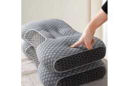 Soft Cotton Orthopaedic Massage Neck Pillow - Ergonomic Adjustable Support for Sleep, Travel & Relaxation - thumbnail 3