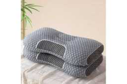 Soft Cotton Orthopaedic Massage Neck Pillow - Ergonomic Adjustable Support for Sleep, Travel & Relaxation - thumbnail 4