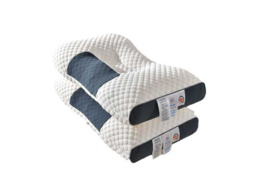 Soft Cotton Orthopaedic Massage Neck Pillow - Ergonomic Adjustable Support for Sleep, Travel & Relaxation - thumbnail 5