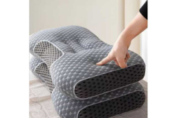 Soft Cotton Orthopaedic Massage Neck Pillow - Ergonomic Adjustable Support for Sleep, Travel & Relaxation - thumbnail 7