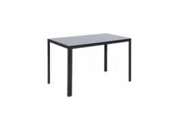 Rectangular Tempered Glass Dining Table - Black - thumbnail 1