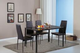 Rectangular Tempered Glass Dining Table - Black - thumbnail 2