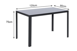 Rectangular Tempered Glass Dining Table - Black - thumbnail 4