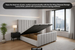 PRICE DROP! Gio Wing Ottoman Storage Divan with Premium Memory Sprung Mattress - thumbnail 4