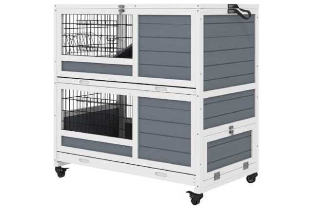 Indoor Rabbit Hutch & Small Pet Cage - Easy Clean, Chew-Resistant, Multi-Level Portable Home for Rabbits, Guinea Pigs & Small Animals - image 1